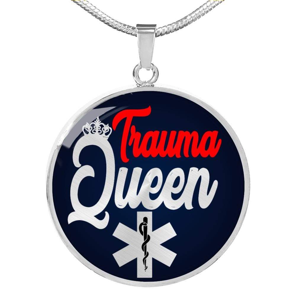 Nursing Trauma Queen Circle Necklace Stainless Steel or 18k Gold 18-22" - Express Your Love Gifts