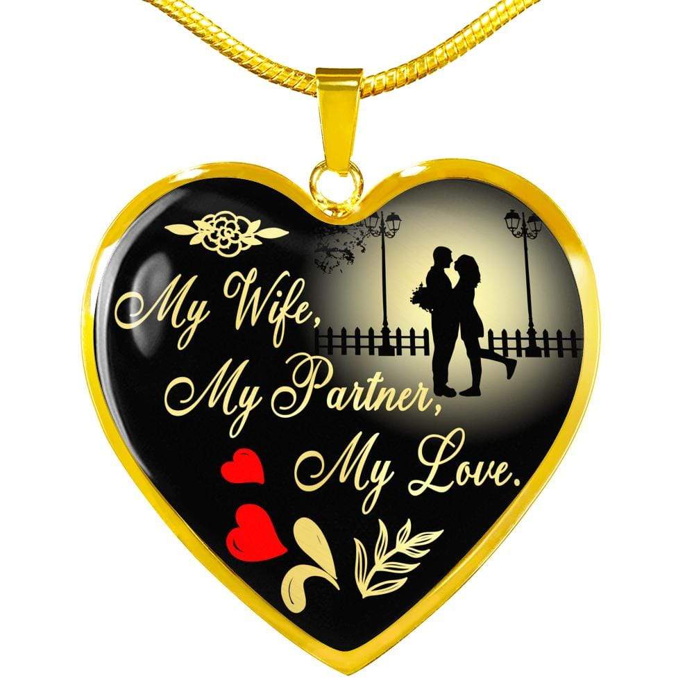 Perfect Wife Gift Necklace Stainless Steel or 18k Gold Heart Pendant 18-22" - Express Your Love Gifts