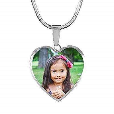 Photo Heart Pendant Stainless Steel Necklace 18-22" - Express Your Love Gifts