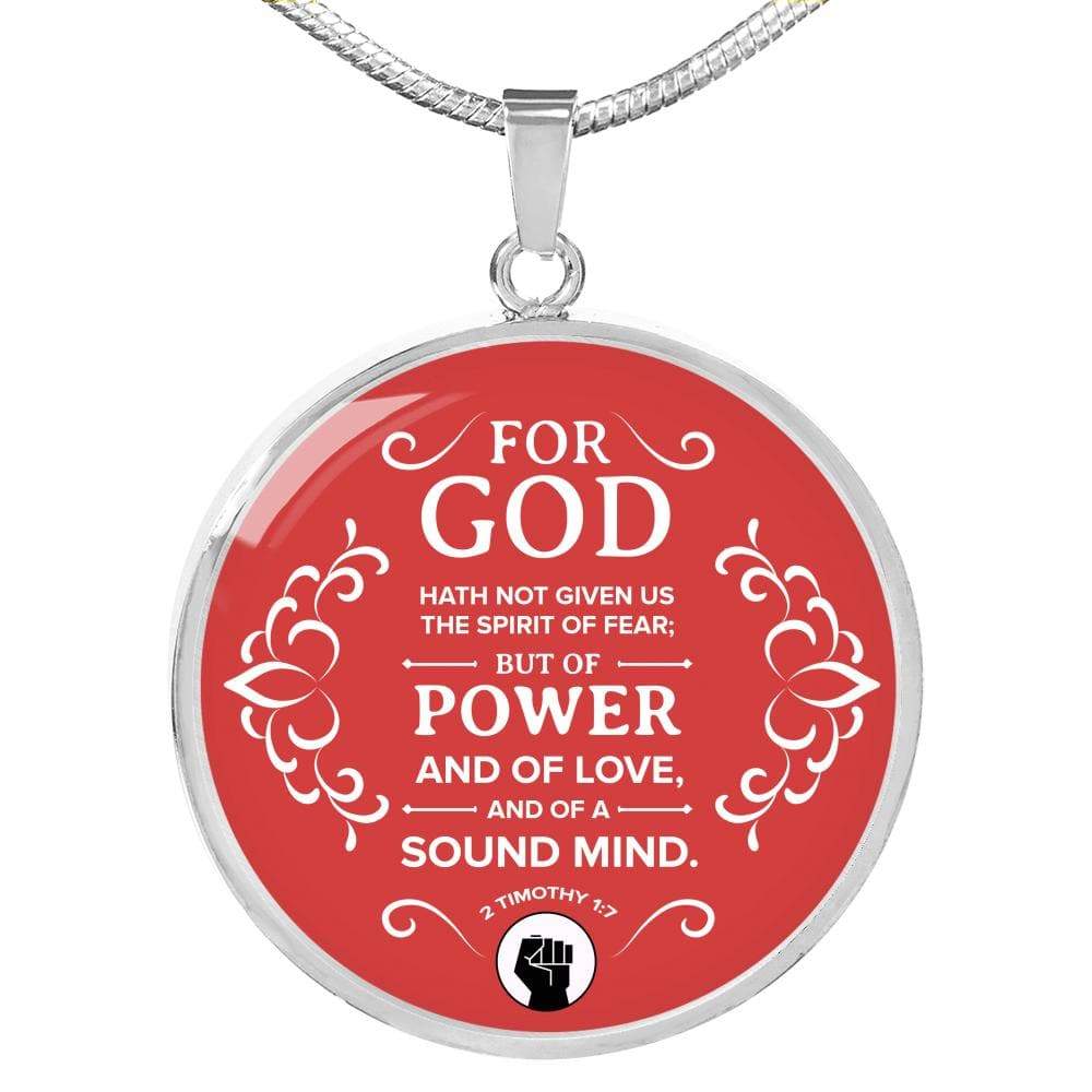 Power Of God Bible Verse Circle Necklace Stainless Steel or 18k Gold 18-22" - Express Your Love Gifts