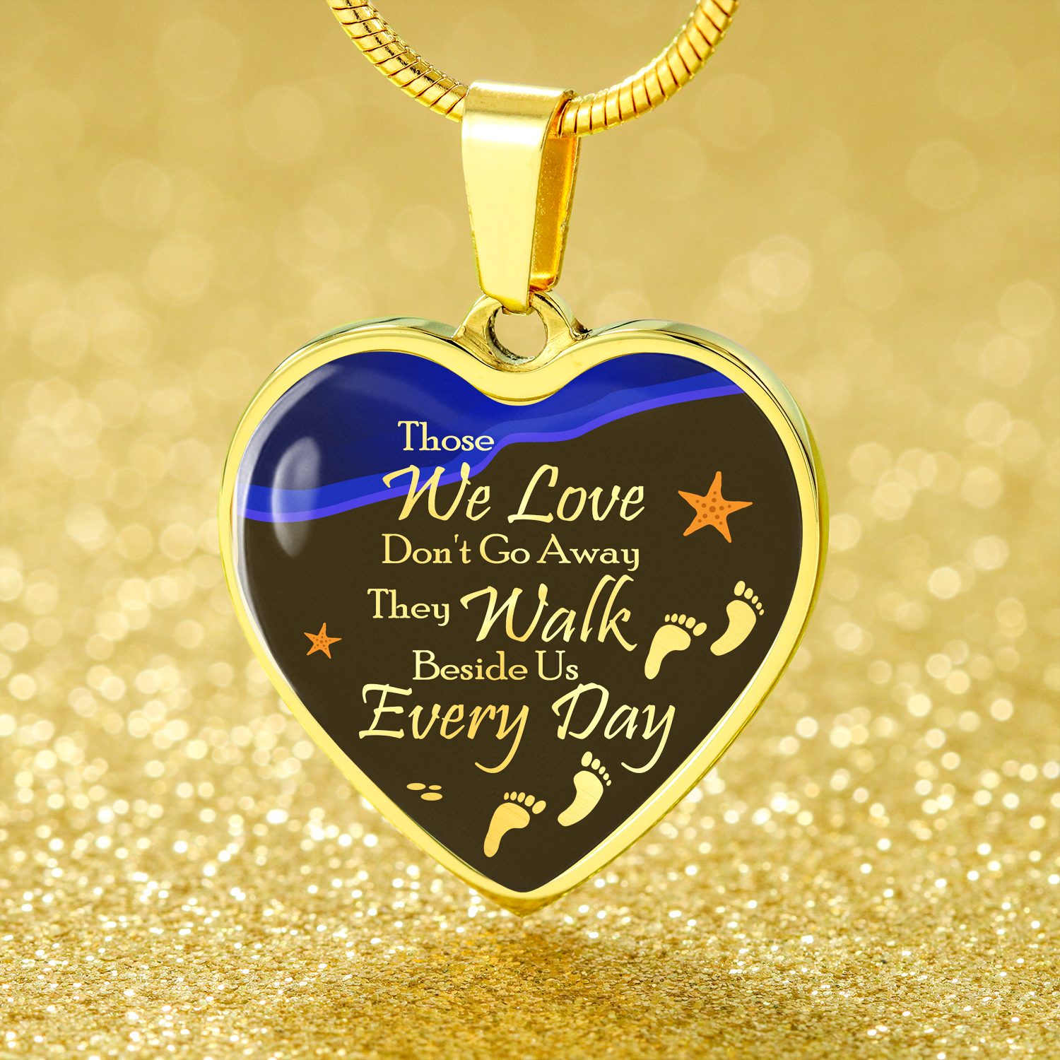 Remembrance Necklace Stainless Steel or 18k Gold Heart Pendant 18-22" - Express Your Love Gifts
