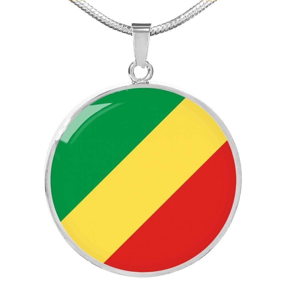 Republic Of The Congo Flag Necklace Republic Of The Congo Flag Stainless Steel or 18k Gold 18-22" - Express Your Love Gifts