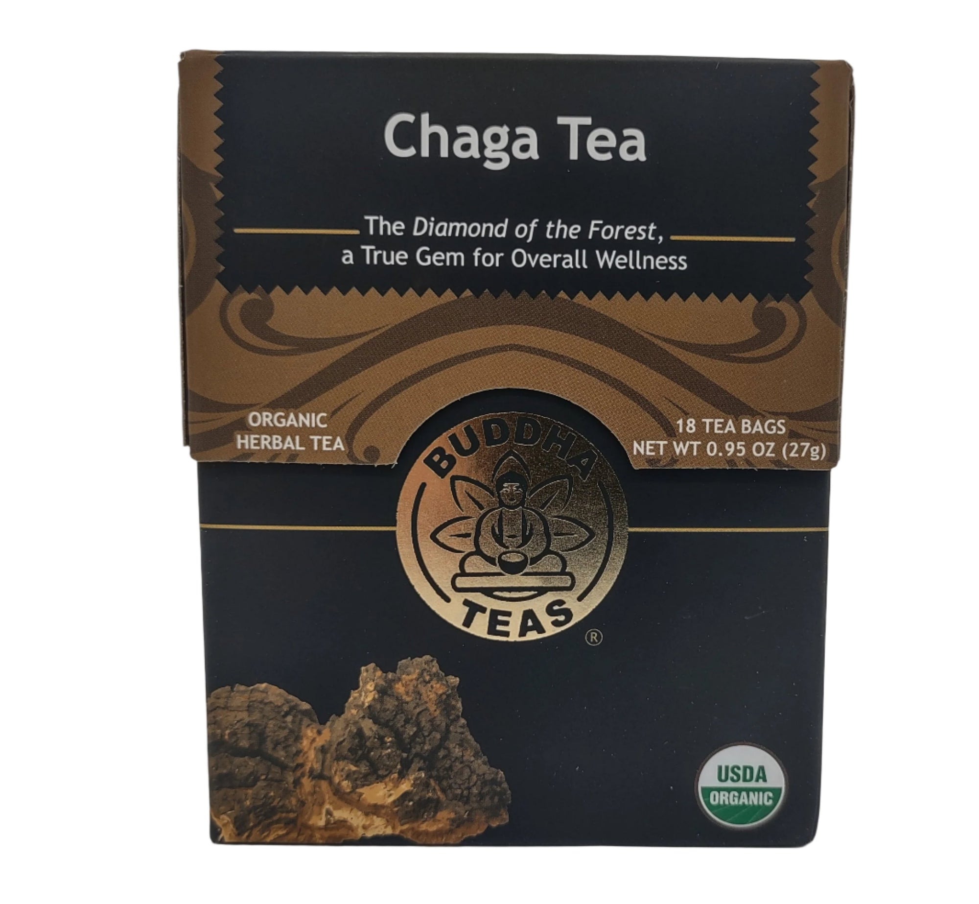 Buddha Teas Organic Chaga Mushroom Tea – Caffeine-Free, Kosher, Non-GMO, 54 Bags (Pack of 3)-Express Your Love Gifts