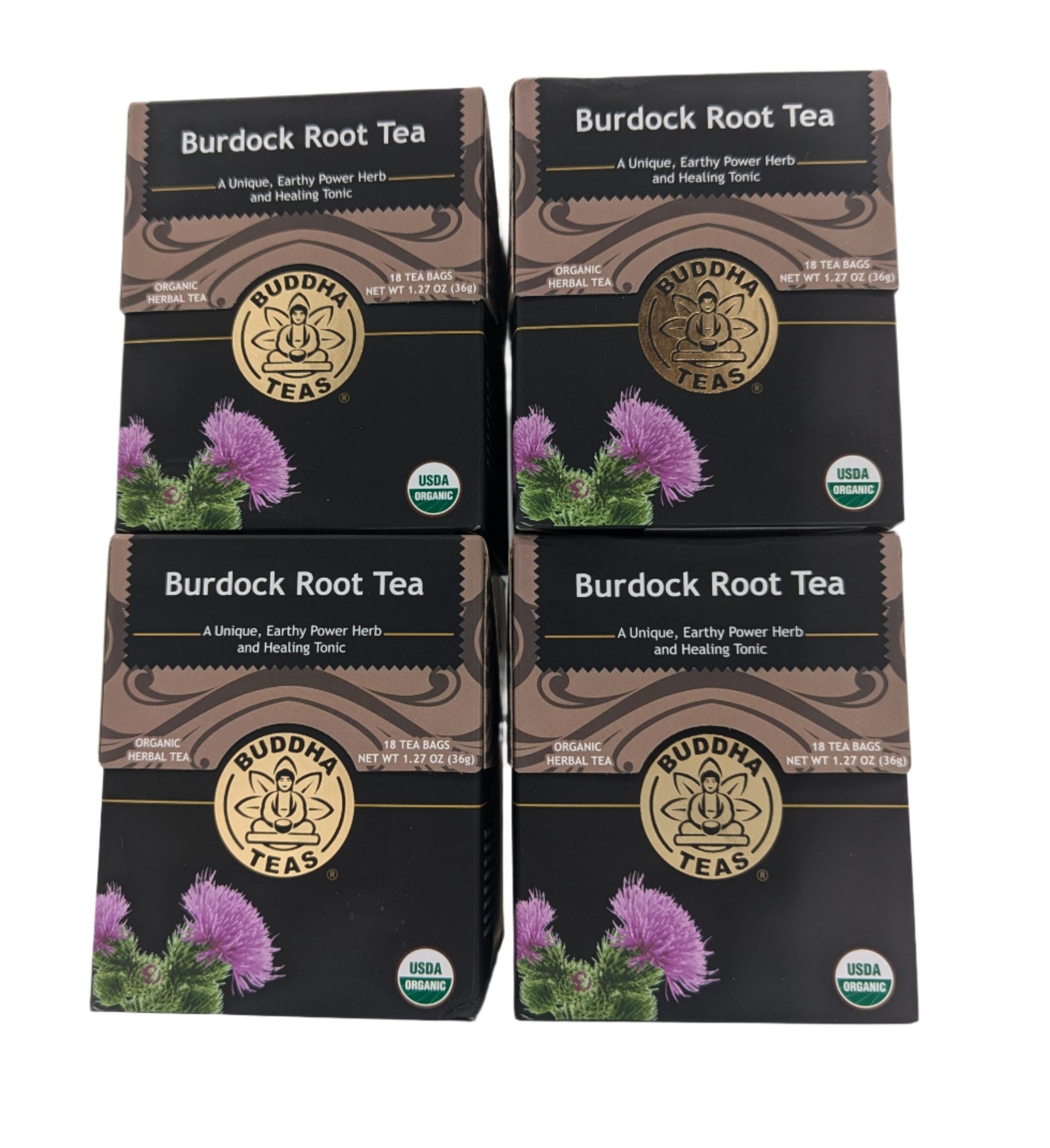 Buddha Teas Organic Burdock Root Tea – Caffeine-Free, Kosher, Non-GMO, 72 Tea Bags (Pack of 4)-Express Your Love Gifts