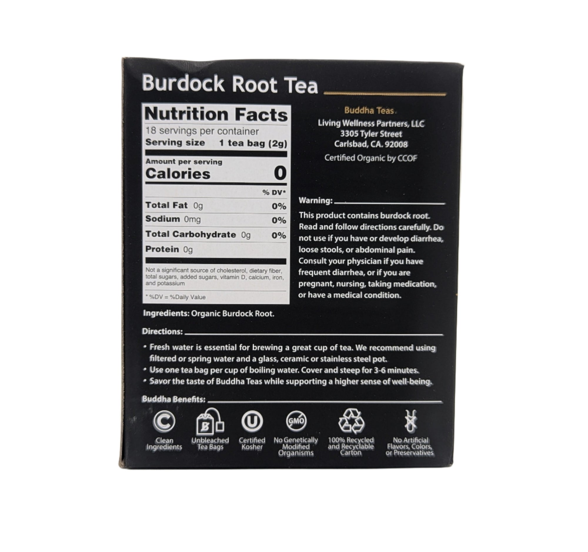 Buddha Teas Organic Burdock Root Tea – Caffeine-Free, Kosher, Non-GMO, 72 Tea Bags (Pack of 4)-Express Your Love Gifts