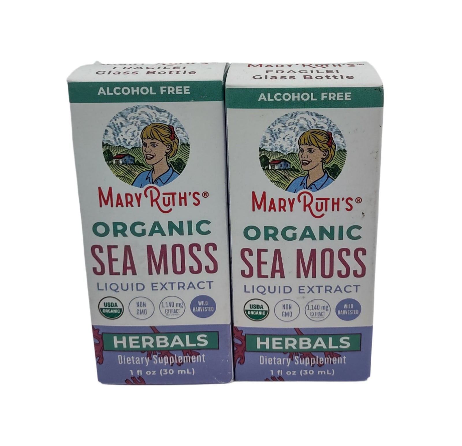 2-Pack MaryRuth Organics Irish Sea Moss Liquid Drops, Unflavored, Sugar-Free, USDA Organic, Non-GMO, Vegan, 1 Fl Oz Each-Express Your Love Gifts