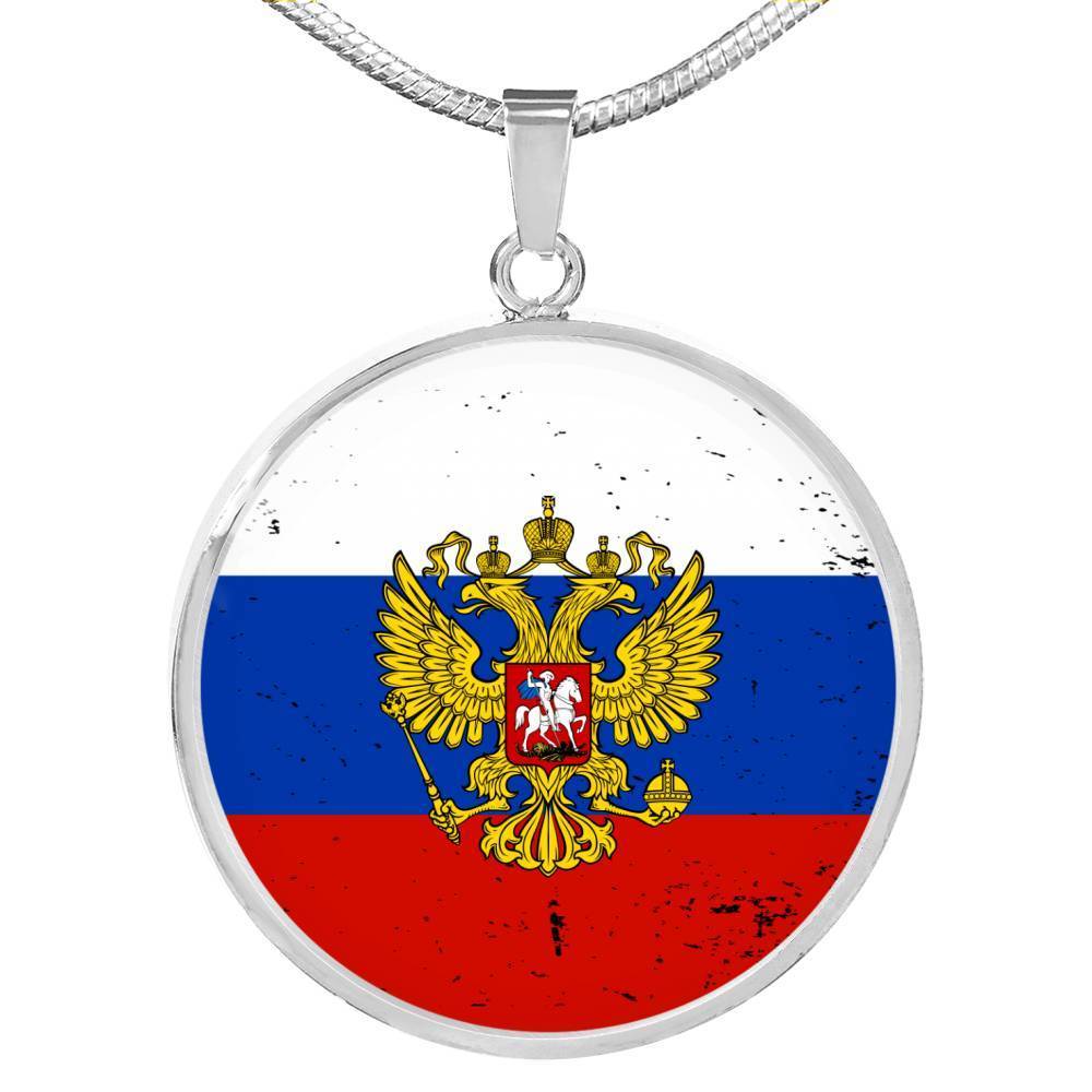 Russia Flag Necklace Russia Flag Stainless Steel or 18k Gold 18-22" - Express Your Love Gifts