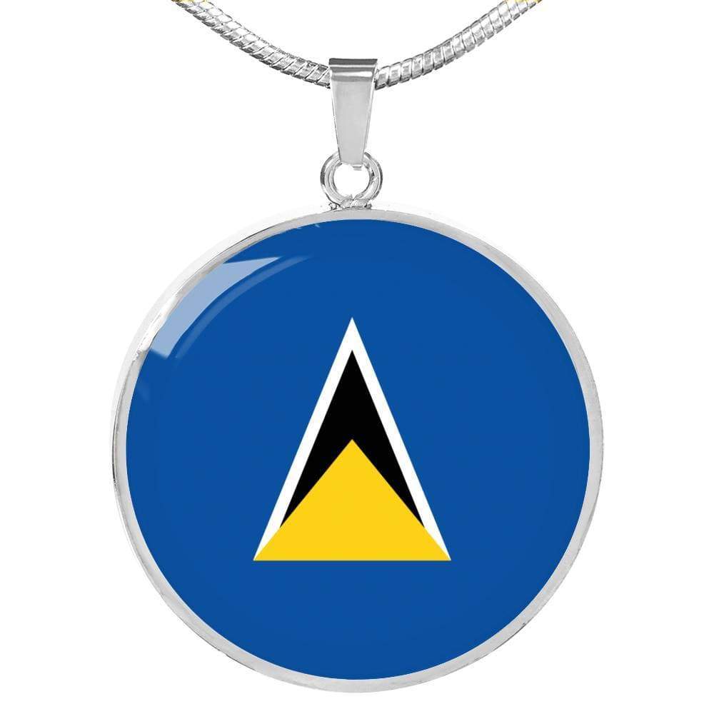 Saint Lucia Flag Necklace Saint Lucia Flag Stainless Steel or 18k Gold 18-22" - Express Your Love Gifts