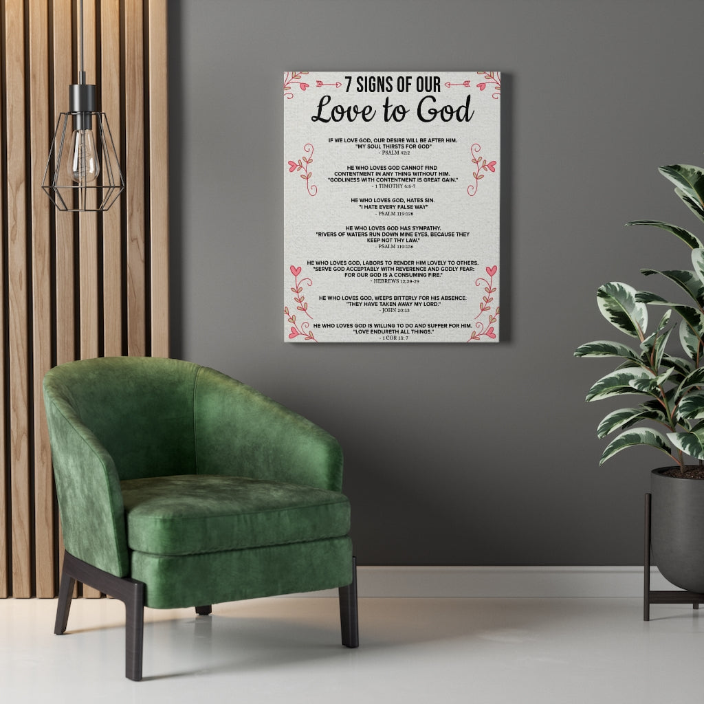 Scripture Walls 7 Signs of our Love to God 1 Corinthians 13:7 Bible Verse Canvas Christian Wall Art Ready to Hang - Express Your Love Gifts