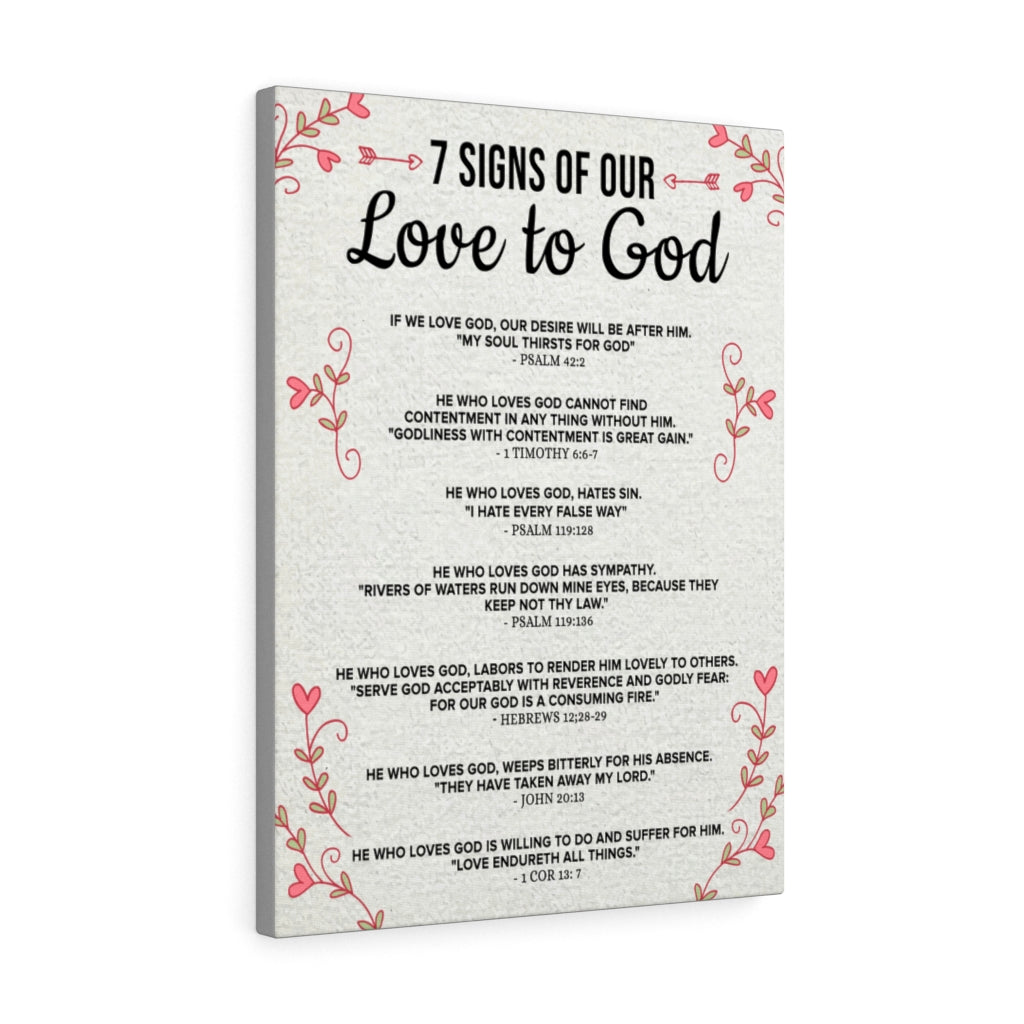 Scripture Walls 7 Signs of our Love to God 1 Corinthians 13:7 Bible Verse Canvas Christian Wall Art Ready to Hang - Express Your Love Gifts