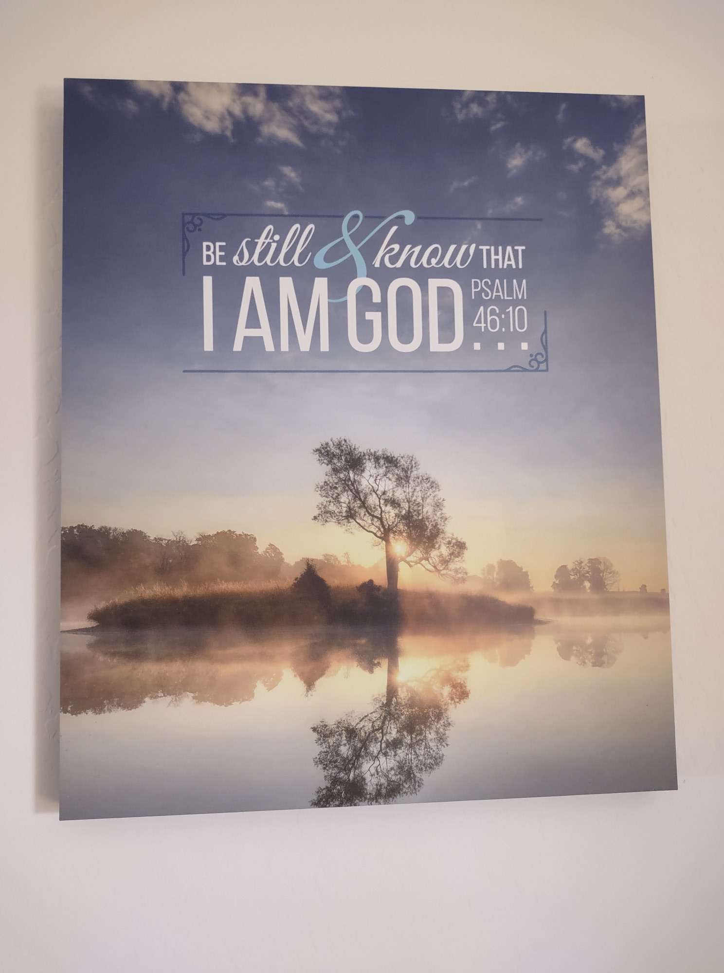 Scripture Walls Be Still and Know That I Am God Lake Psalm 46:10 Christian Wall Art Bible Verse Print Ready to Hang Unframed-Express Your Love Gifts