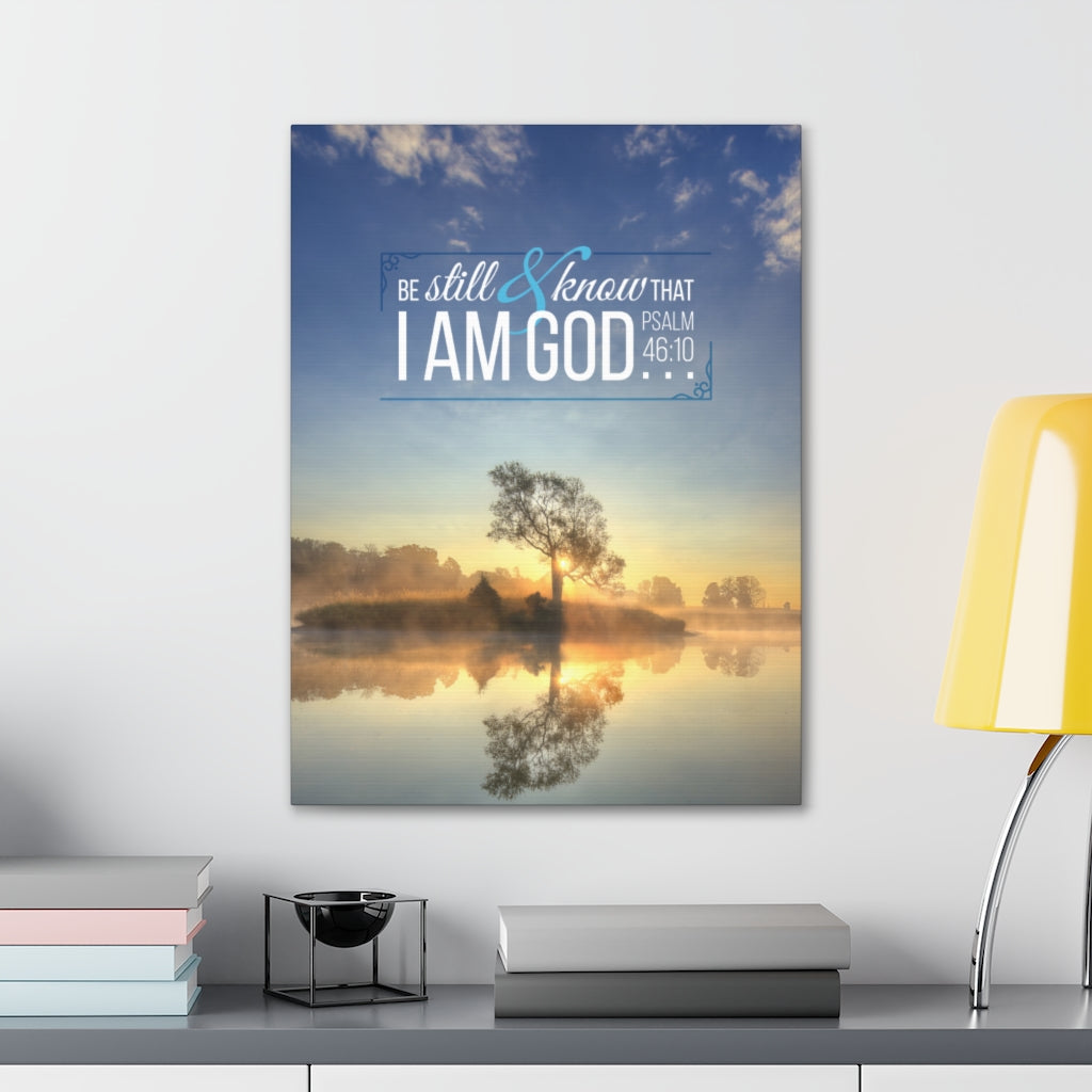 Scripture Walls Be Still and Know That I Am God Lake Psalm 46:10 Christian Wall Art Bible Verse Print Ready to Hang Unframed-Express Your Love Gifts