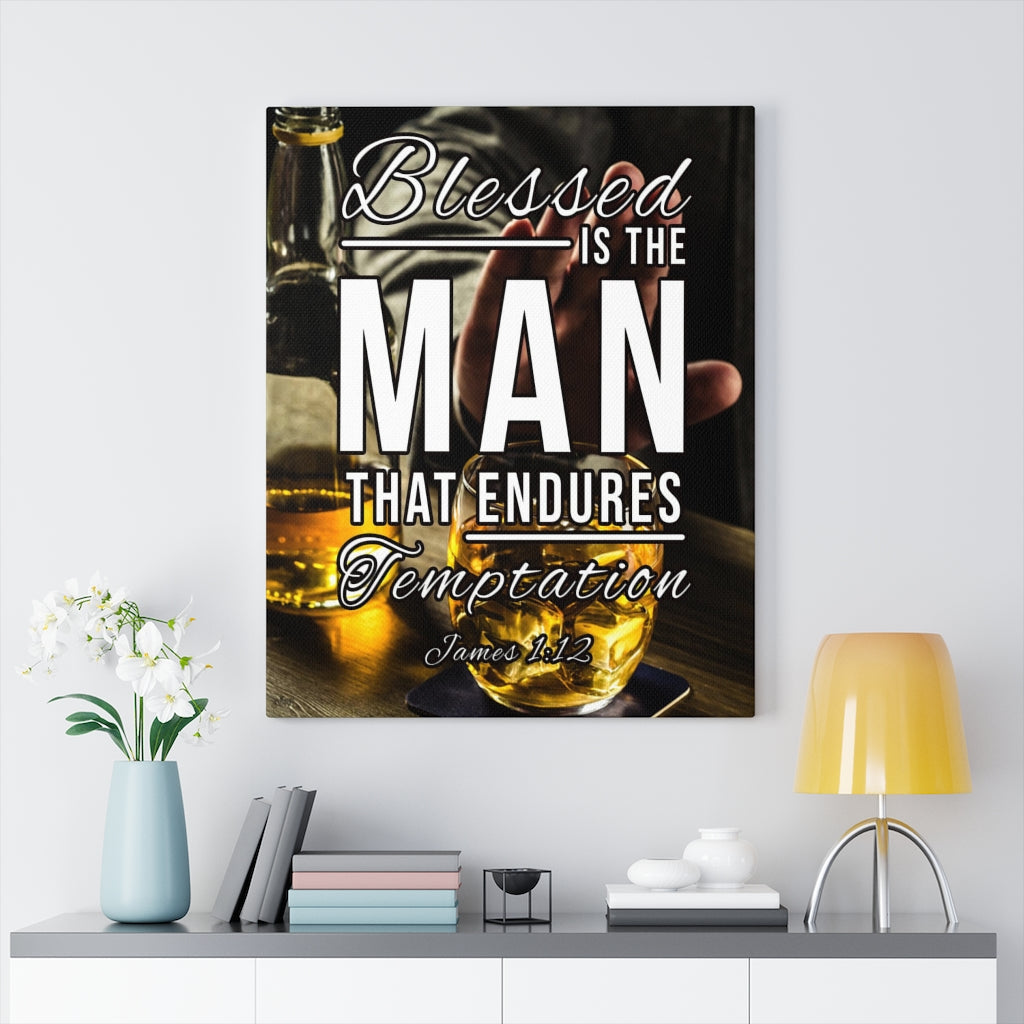 Scripture Walls Blessed is The Man James 1:12 Christian Wall Art Bible Verse Print Ready to Hang - Express Your Love Gifts