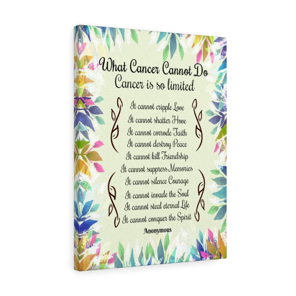 Cancer Survivor Wall Art What Cancer Cannot Do Inspirational Cancer Encouragement Art - Express Your Love Gifts