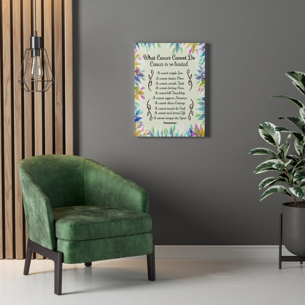 Cancer Survivor Wall Art What Cancer Cannot Do Inspirational Cancer Encouragement Art - Express Your Love Gifts
