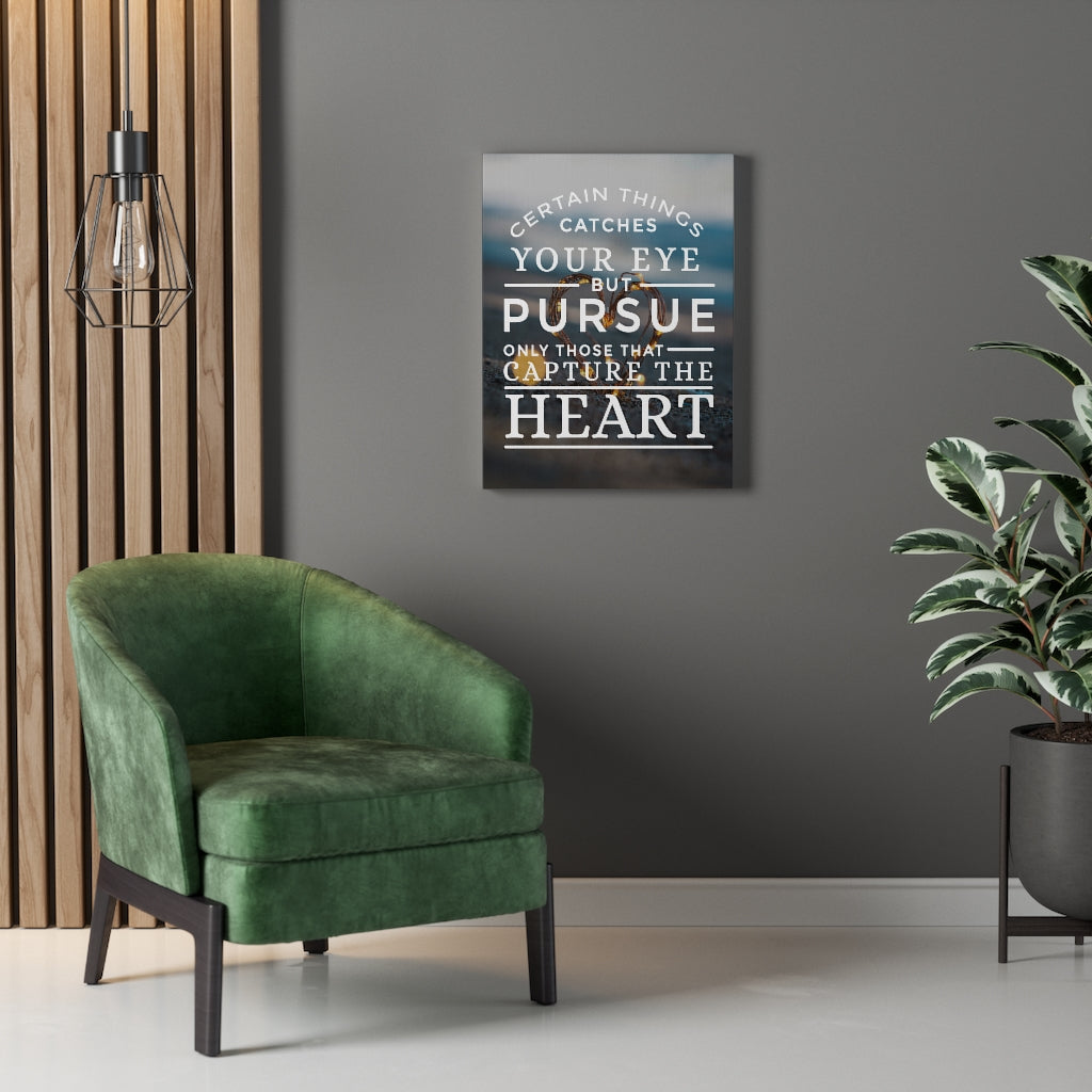 Capture the Heart Inspirational Wall Art Ready to Hang Canvas - Express Your Love Gifts