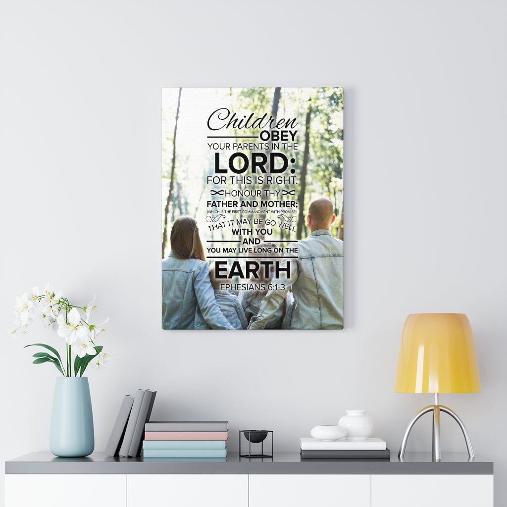Scripture Walls Obey Your Parents Ephesians 6:13 Christian Wall Art Bible Verse Print Ready to Hang - Express Your Love Gifts