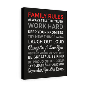 Family Rules Motivational Inspirational Wall Decor for Home Office Gym Inspiring Success Quote Print Ready to Hang Wall Art - Express Your Love Gifts