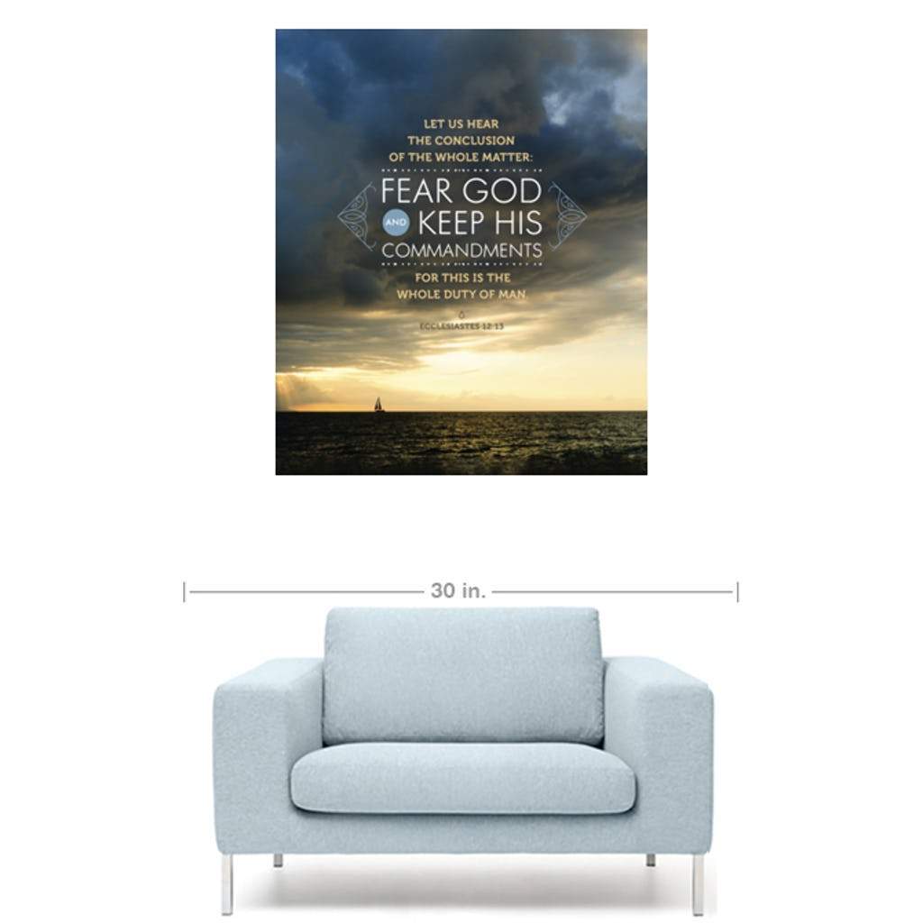 Scripture Walls Fear God and Keep His Commandments Ecclesiastes 12:13 Christian Wall Art Bible Verse Print Ready to Hang - Express Your Love Gifts