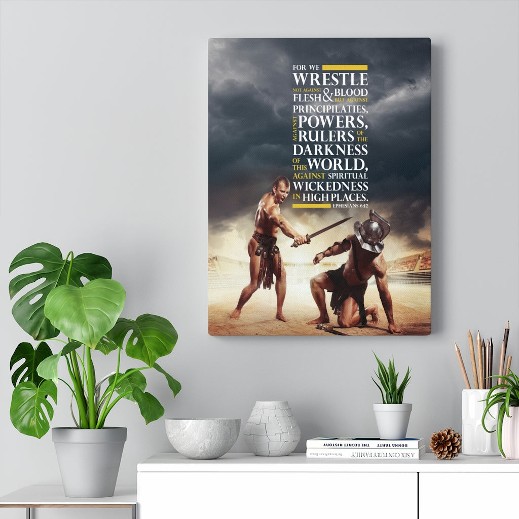 Scripture Walls Flesh and Blood Ephesians 6:12 Christian Wall Art Bible Verse Print Ready to Hang - Express Your Love Gifts