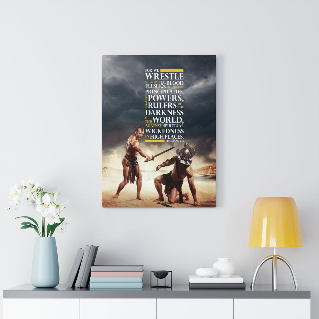 Scripture Walls Flesh and Blood Ephesians 6:12 Christian Wall Art Bible Verse Print Ready to Hang - Express Your Love Gifts