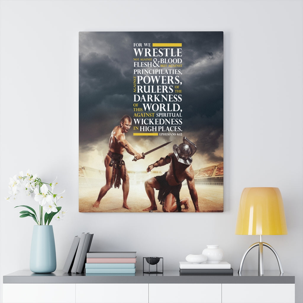 Scripture Walls Flesh and Blood Ephesians 6:12 Christian Wall Art Bible Verse Print Ready to Hang - Express Your Love Gifts