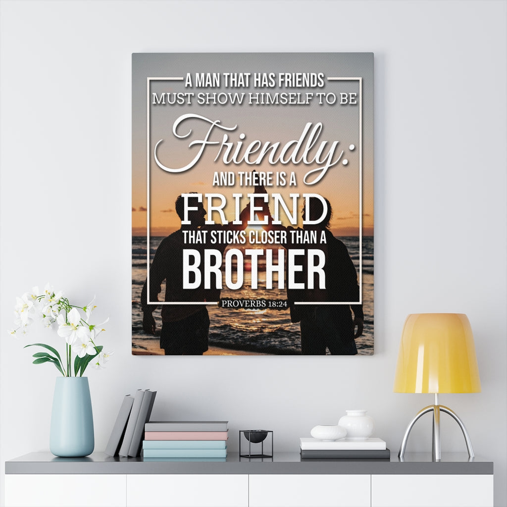 Scripture Walls Friends Proverbs 18:24 Christian Wall Art Bible Verse Print Ready to Hang - Express Your Love Gifts
