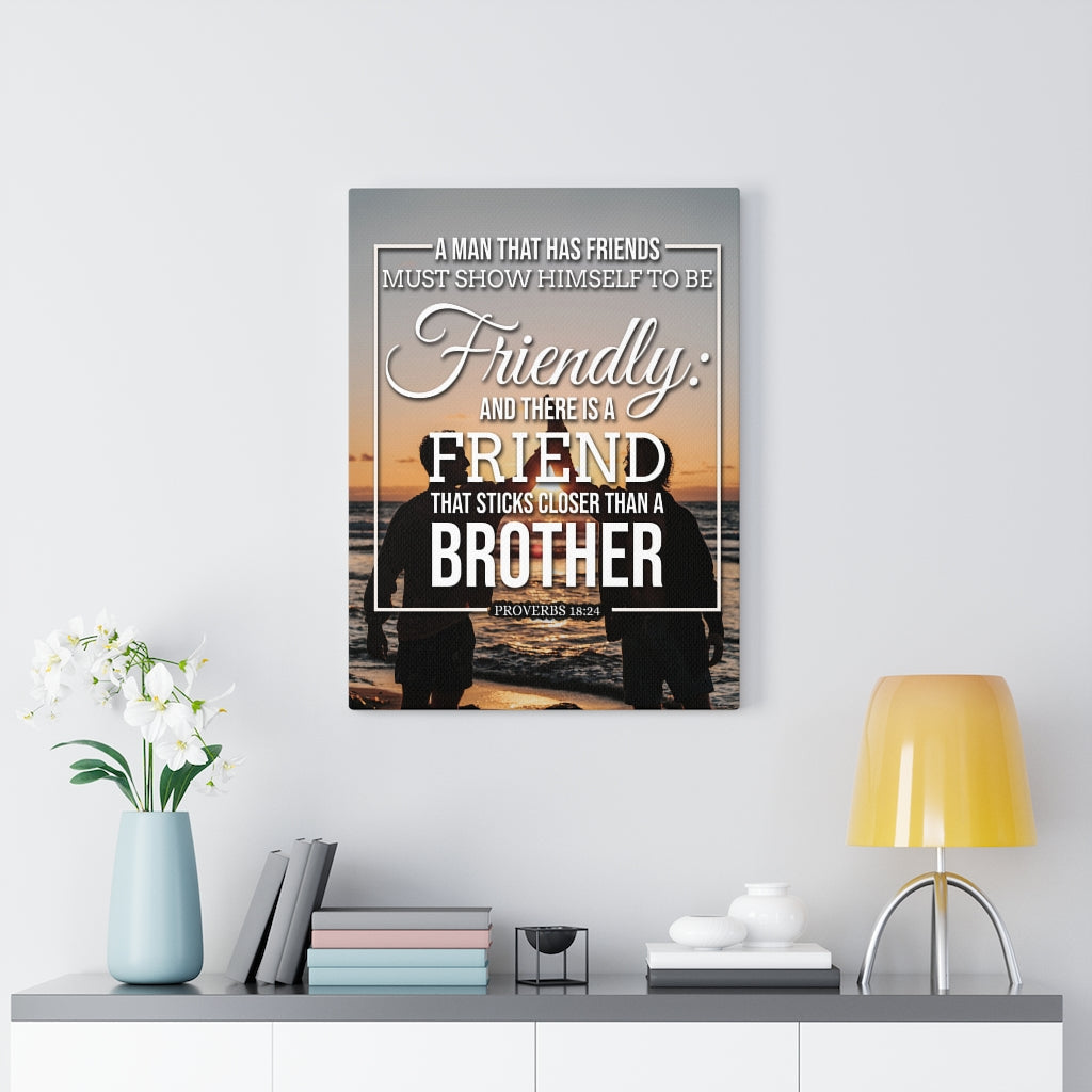 Scripture Walls Friends Proverbs 18:24 Christian Wall Art Bible Verse Print Ready to Hang - Express Your Love Gifts
