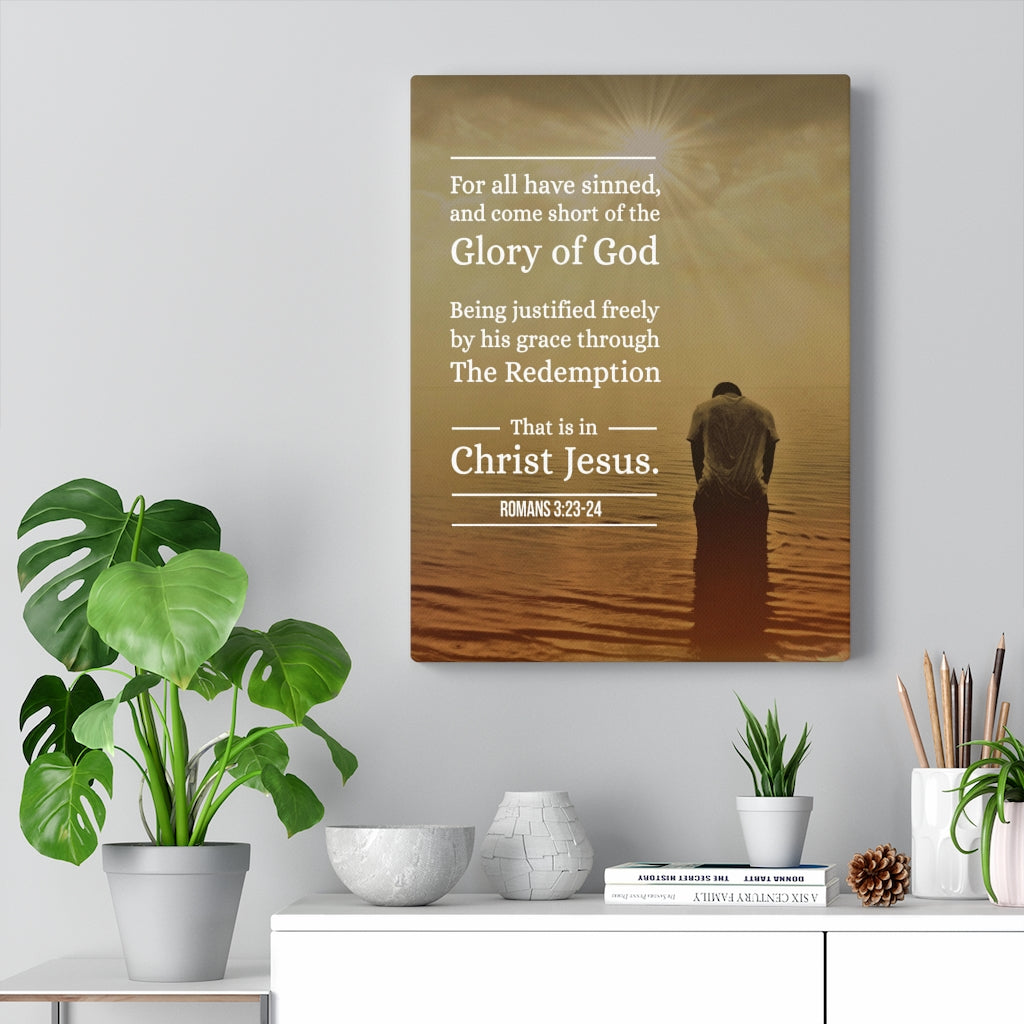 Scripture WallsGlory of God Romans 3:23-24 Christian Home Decor Scripture Art - Express Your Love Gifts