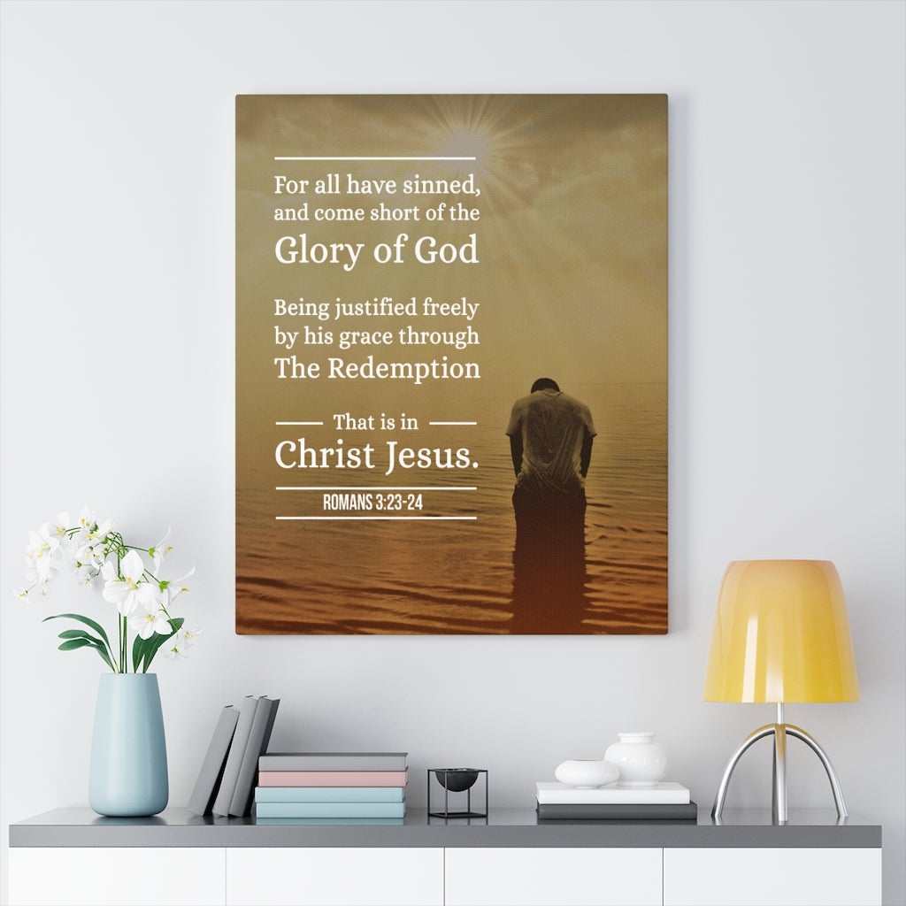 Scripture WallsGlory of God Romans 3:23-24 Christian Home Decor Scripture Art - Express Your Love Gifts