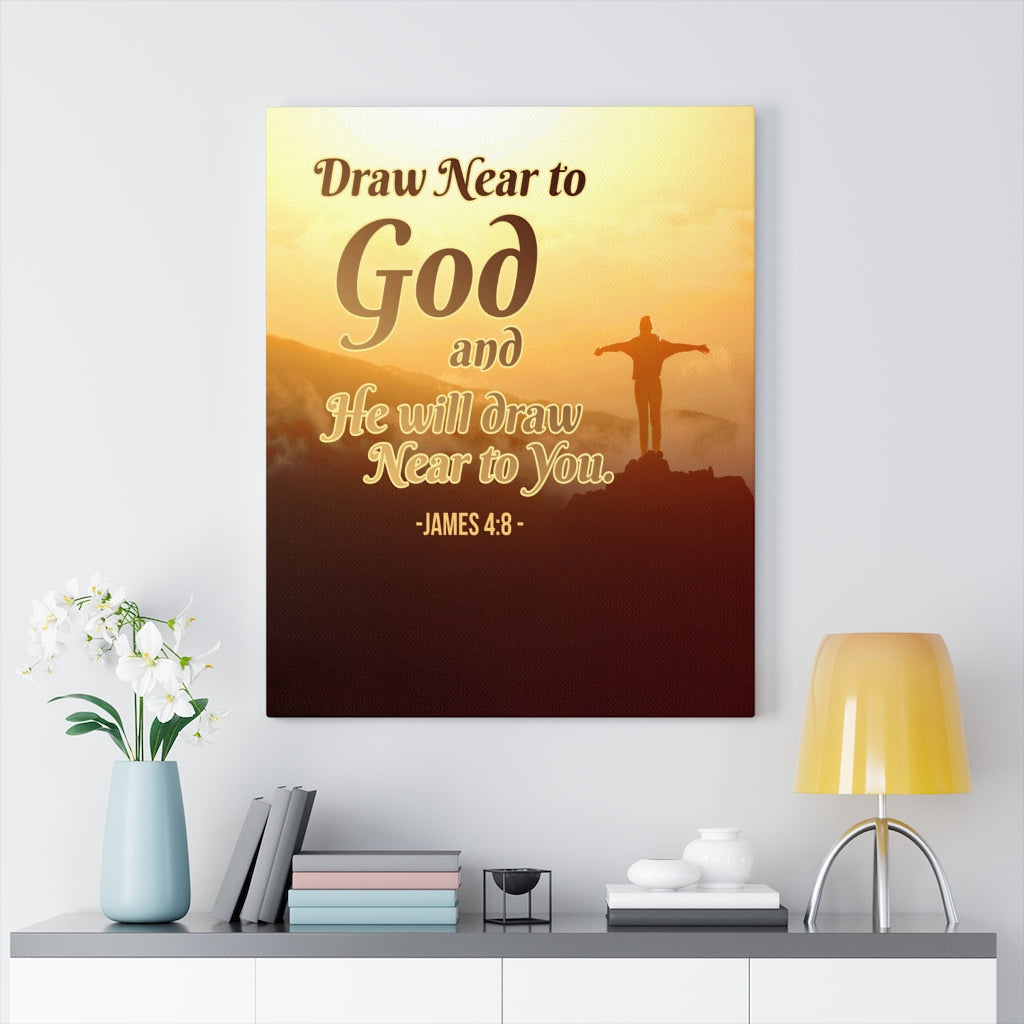 Scripture Walls Draw Near to God James 4:8 Christian Wall Art Bible Verse Print Ready to Hang - Express Your Love Gifts