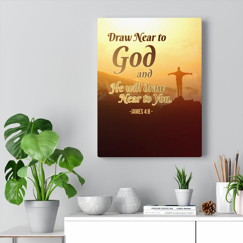 Scripture Walls Draw Near to God James 4:8 Christian Wall Art Bible Verse Print Ready to Hang - Express Your Love Gifts