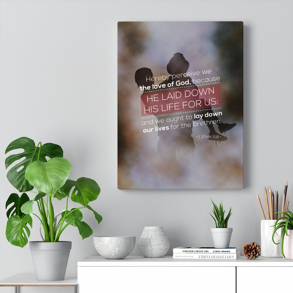 Scripture Walls His Life For Us 1 John 3:16 Christian Wall Art Bible Verse Print Ready to Hang - Express Your Love Gifts