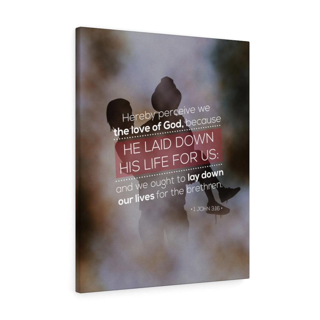 Scripture Walls His Life For Us 1 John 3:16 Christian Wall Art Bible Verse Print Ready to Hang - Express Your Love Gifts