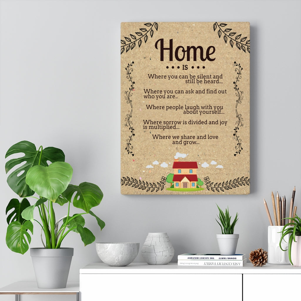 Home Is Motivational Inspirational Wall Decor for Home Office Gym Inspiring Success Quote Print Ready to Hang Wall Art - Express Your Love Gifts