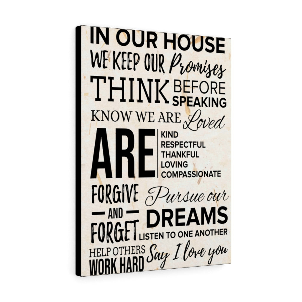 In Our House Motivational Inspirational Wall Decor for Home Office Gym Inspiring Success Quote Print Ready to Hang Wall Art - Express Your Love Gifts