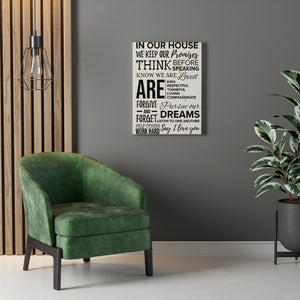 In Our House Motivational Inspirational Wall Decor for Home Office Gym Inspiring Success Quote Print Ready to Hang Wall Art - Express Your Love Gifts