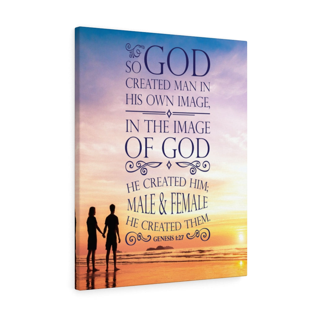 Scripture Walls In The Image of God Genesis 1:27 Christian Wall Art Bible Verse Print Ready to Hang - Express Your Love Gifts