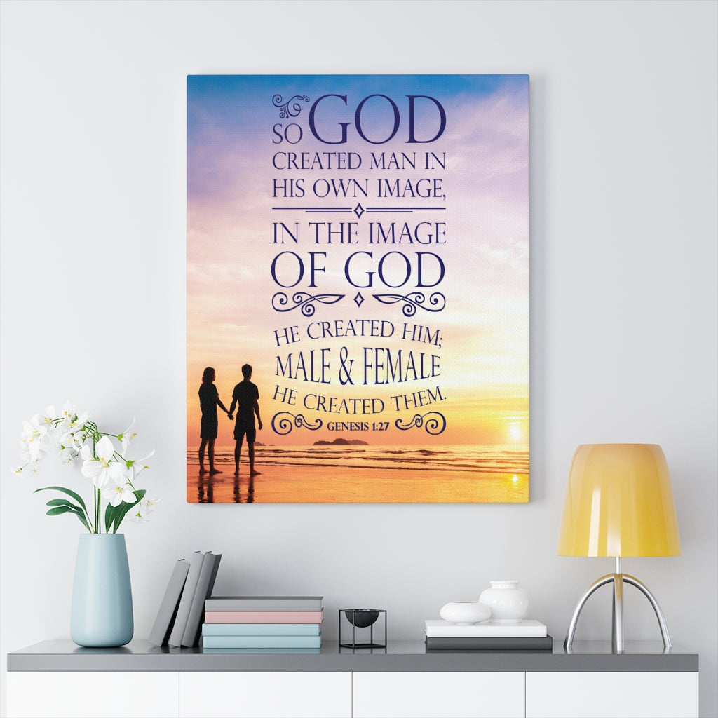 Scripture Walls In The Image of God Genesis 1:27 Christian Wall Art Bible Verse Print Ready to Hang - Express Your Love Gifts
