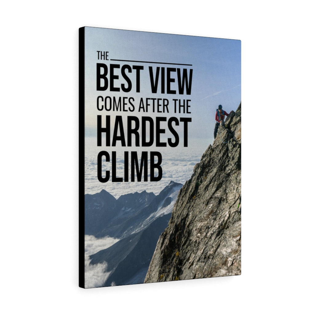 Inspirational Wall Art Best View Comes after the Hardest Climb Motivation Wall Decor for Home Office Gym Inspiring Success Quote Print Ready to Hang - Express Your Love Gifts