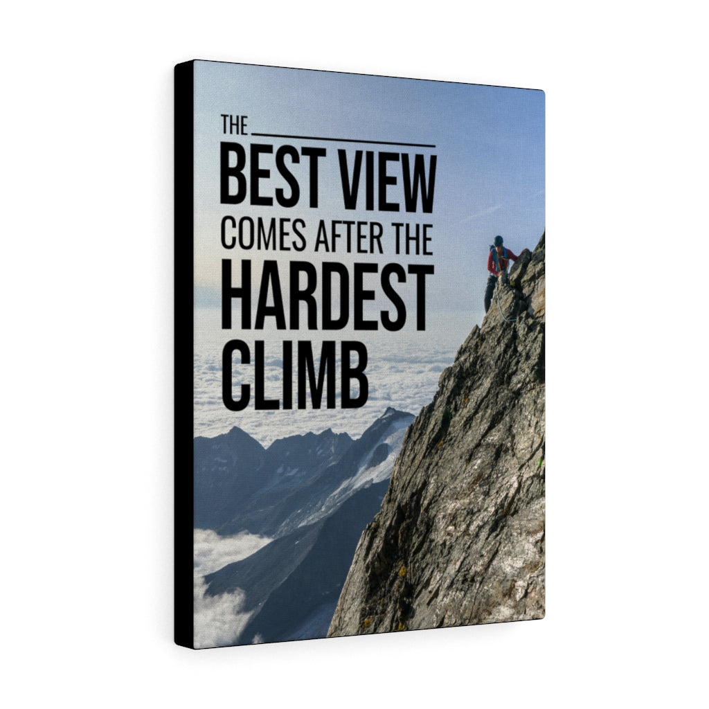 Inspirational Wall Art Best View Comes after the Hardest Climb Motivation Wall Decor for Home Office Gym Inspiring Success Quote Print Ready to Hang - Express Your Love Gifts