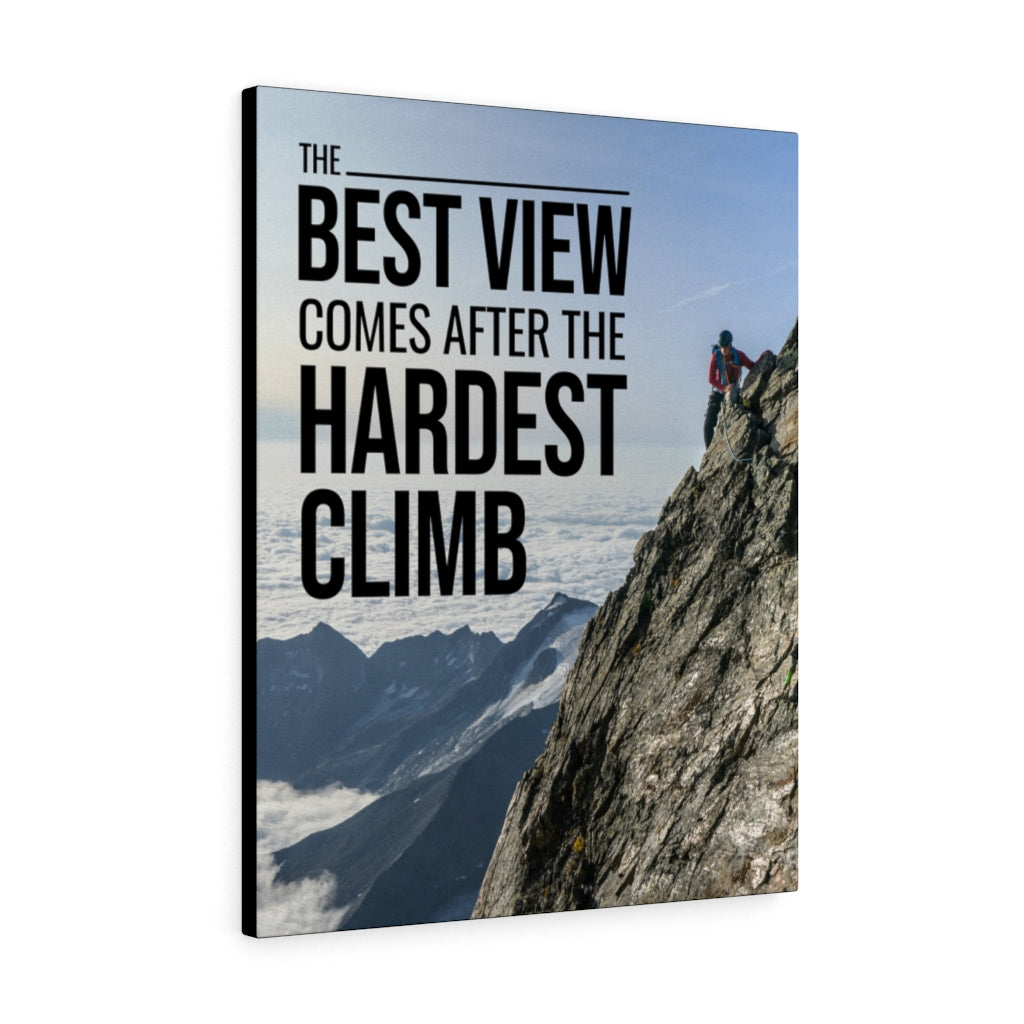 Inspirational Wall Art Best View Comes after the Hardest Climb Motivation Wall Decor for Home Office Gym Inspiring Success Quote Print Ready to Hang - Express Your Love Gifts