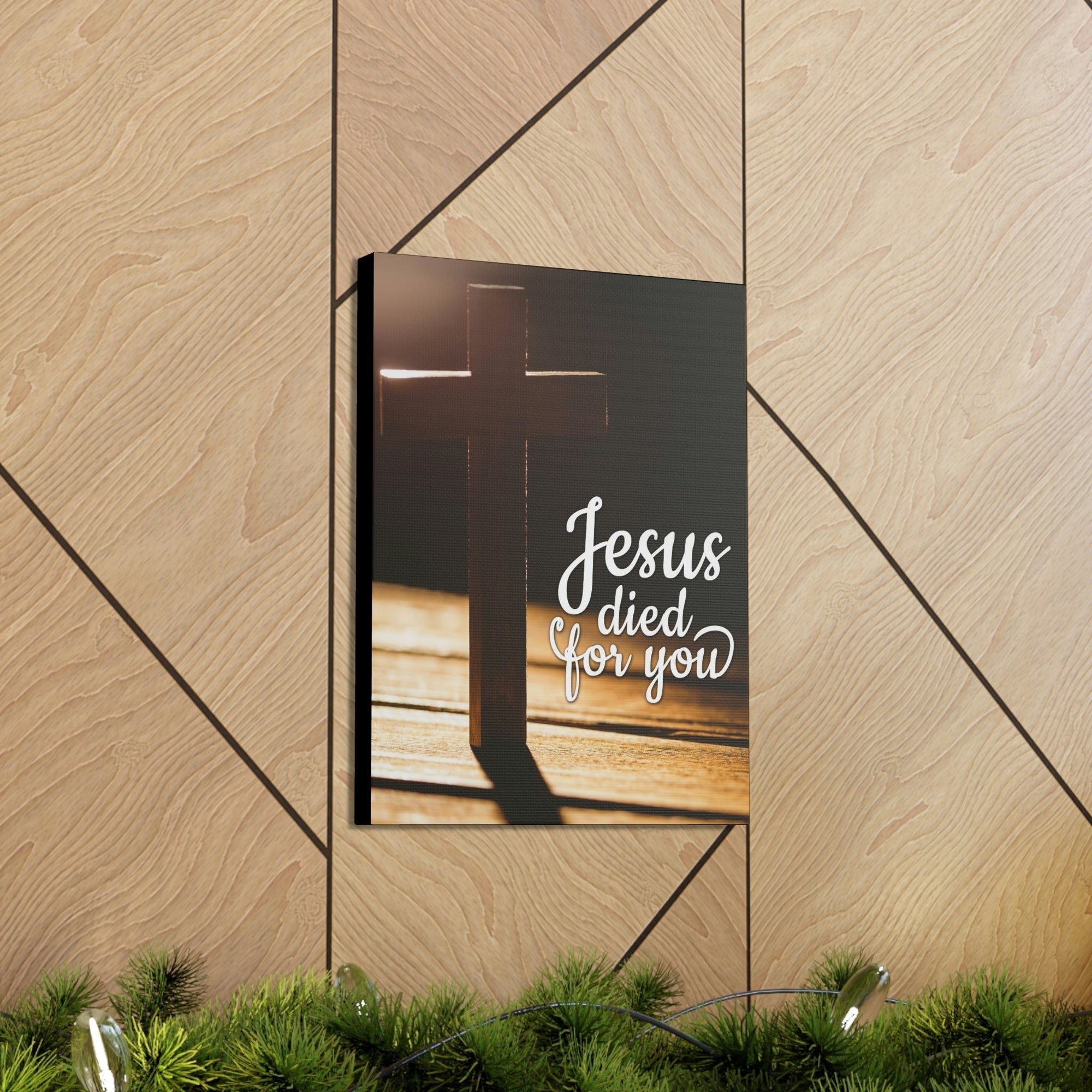 Scripture Walls Jesus Died For You Galatians 1:4 Bible Verse Canvas Christian Wall Art Ready to Hang Unframed-Express Your Love Gifts