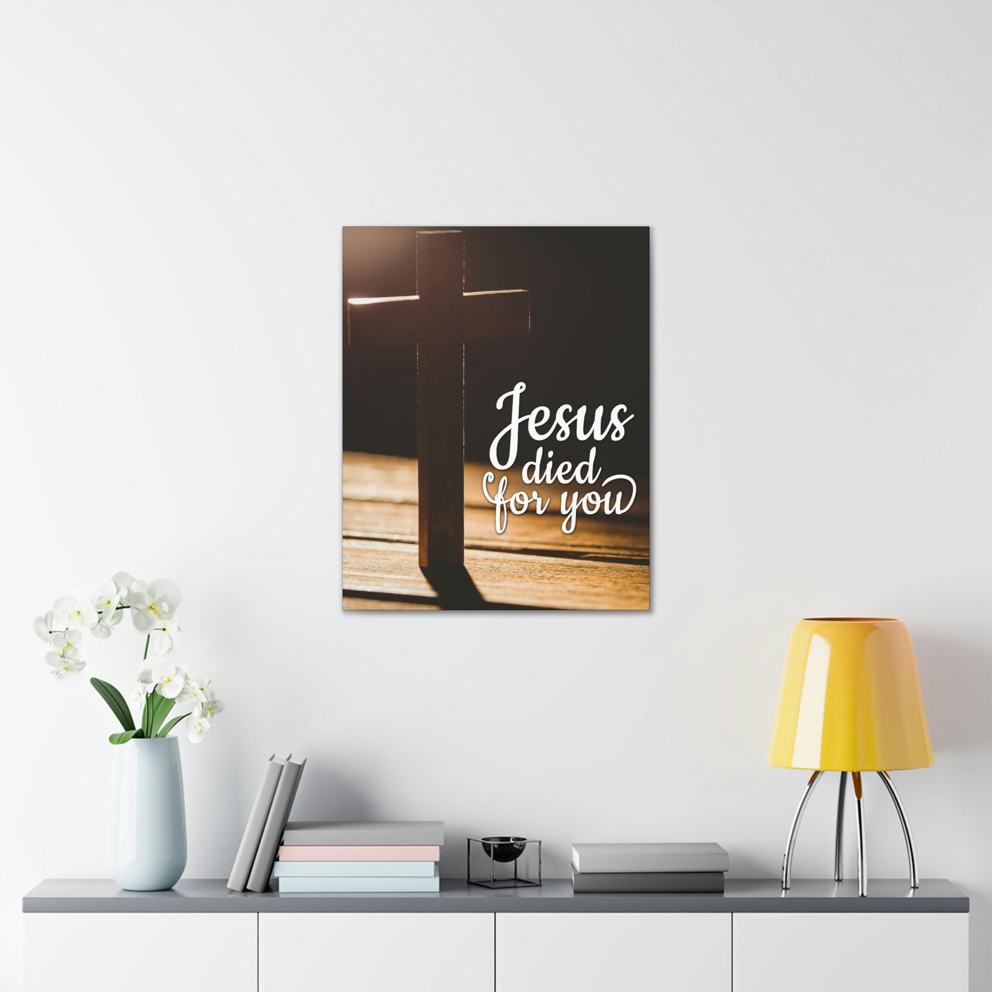 Scripture Walls Jesus Died For You Galatians 1:4 Bible Verse Canvas Christian Wall Art Ready to Hang Unframed-Express Your Love Gifts