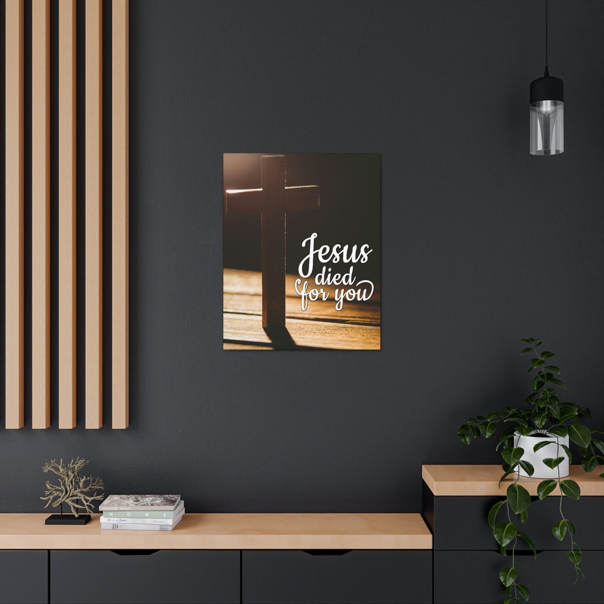 Scripture Walls Jesus Died For You Galatians 1:4 Bible Verse Canvas Christian Wall Art Ready to Hang Unframed-Express Your Love Gifts