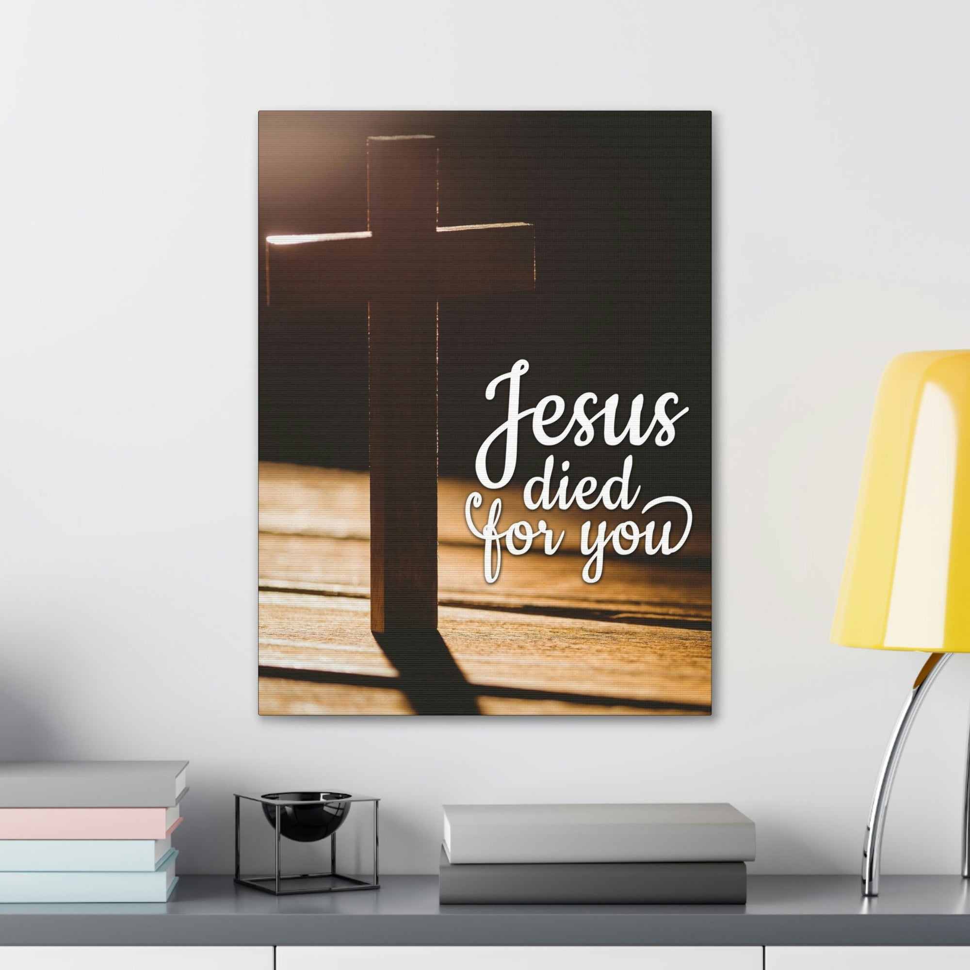 Scripture Walls Jesus Died For You Galatians 1:4 Bible Verse Canvas Christian Wall Art Ready to Hang Unframed-Express Your Love Gifts