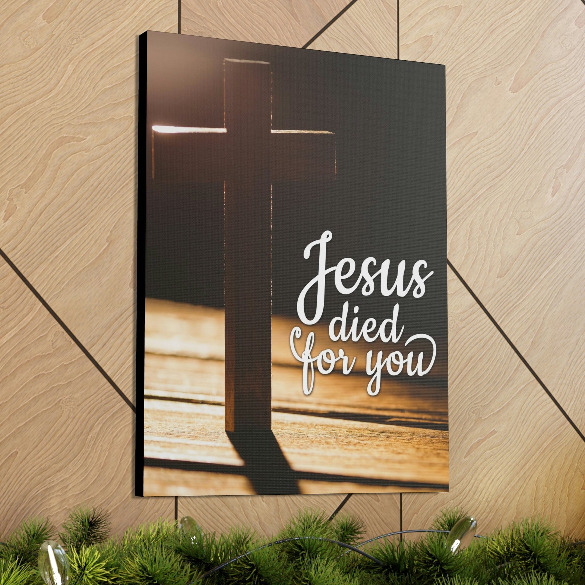 Scripture Walls Jesus Died For You Galatians 1:4 Bible Verse Canvas Christian Wall Art Ready to Hang Unframed-Express Your Love Gifts