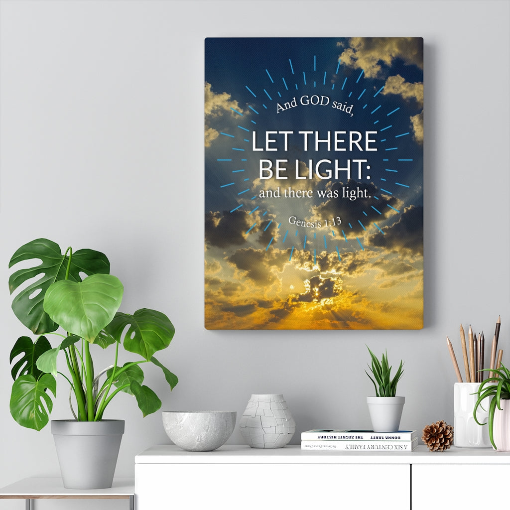 Scripture Walls Let There Be Light Genesis 1:13 Bible Verse Canvas