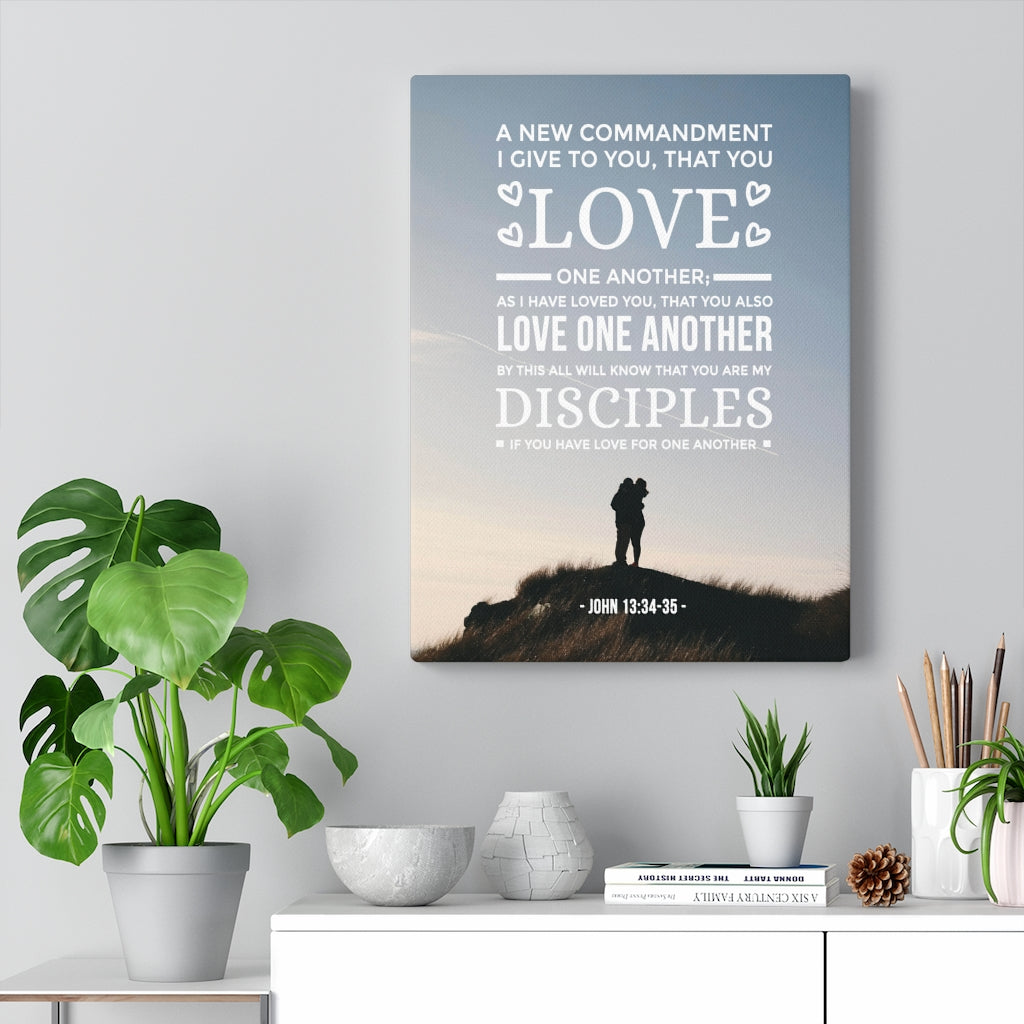 Scripture Walls Love One Another John 13:34-35 Christian Wall Art Bible Verse Print Ready to Hang - Express Your Love Gifts