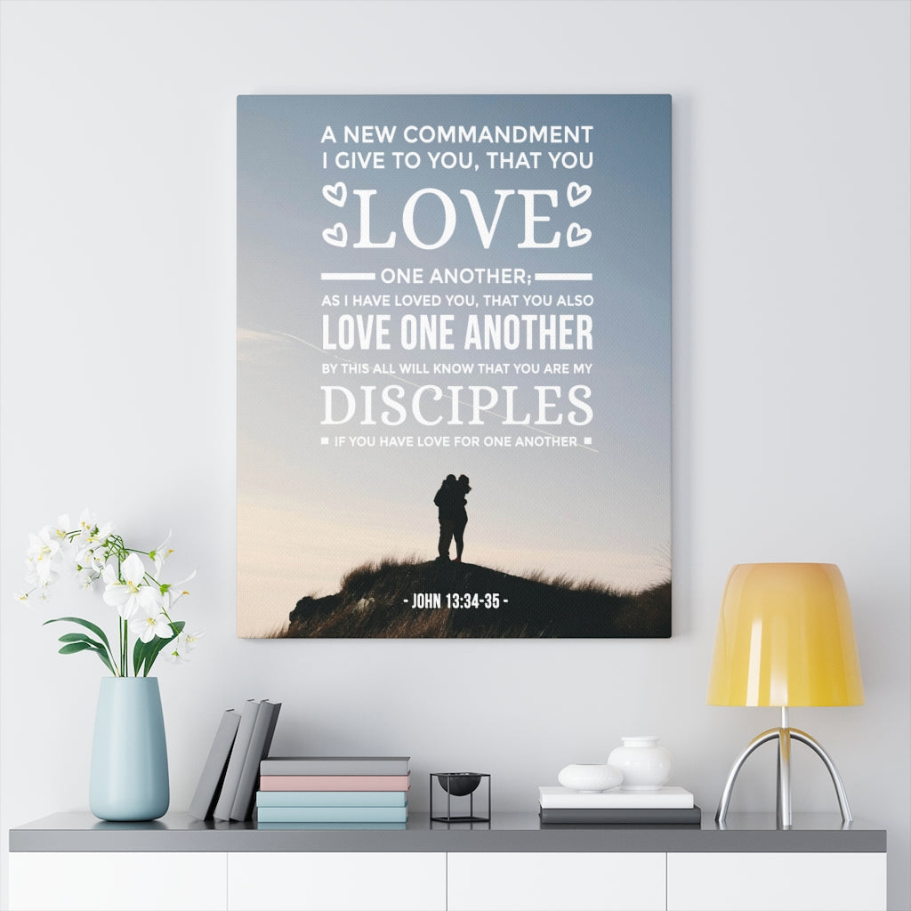 Scripture Walls Love One Another John 13:34-35 Christian Wall Art Bible Verse Print Ready to Hang - Express Your Love Gifts